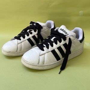 Black/white Adidas leather sneakers
